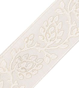 Mare Embroidered Border Trimming by Samuel & Sons White Sand