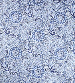 Marquess Garden in Chesham Sateen Fabric by Liberty Lapis