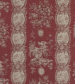 Les Oiseaux Fabric by Marvic Raspberry