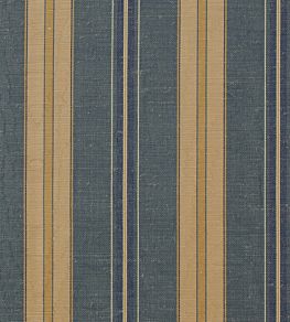 Misa Moire Stripe Fabric by Marvic Blue/Gold
