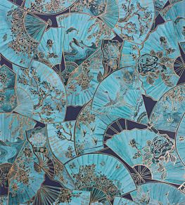 Fanfare Wallpaper by Matthew Williamson Teal/Rose Gold