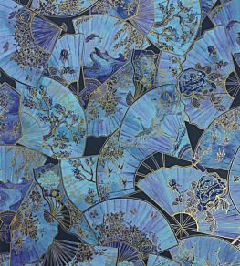 Fanfare Wallpaper by Matthew Williamson Electric Blue/Gold