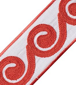 Maui Embroidered Border Trimming by Samuel & Sons Coral