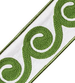 Maui Embroidered Border Trimming by Samuel & Sons Kelp
