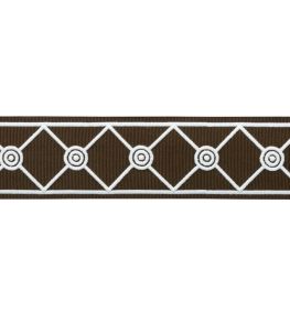 MDS Embroidered Lattice Borber Trimming by Samuel & Sons Chocolate