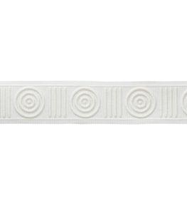 MDS Embroidered Rosette Border Trimming by Samuel & Sons White