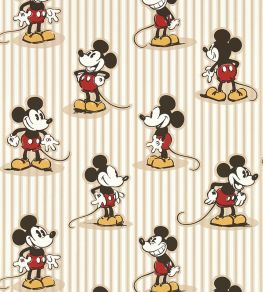 Mickey Stripe Wallpaper by Sanderson Peanut