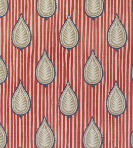 Midhurst Fabric by Titley and Marr Navy, Red & Dove