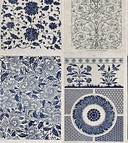 Chinese Pattern Wallpaper by MINDTHEGAP Blue