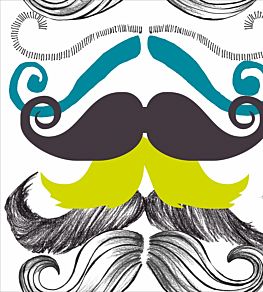 Different Moustaches Wallpaper by MINDTHEGAP Aqua Green