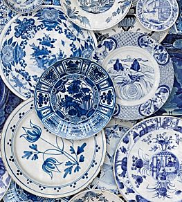 Delftware Wallpaper by MINDTHEGAP Blue,White