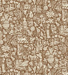 Minna Maze Fabric by Lewis & Wood Ginger
