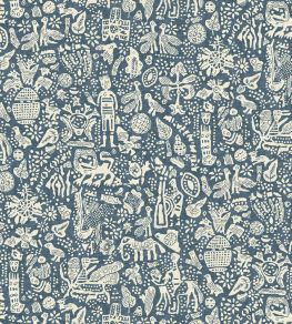 Minna Maze Fabric by Lewis & Wood Marmara