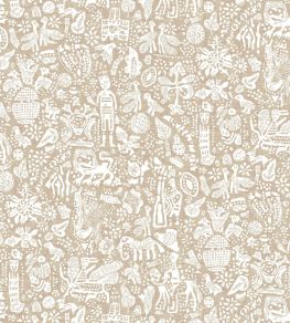 Minna Maze Fabric by Lewis & Wood Raffia
