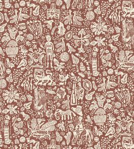 Minna Maze Fabric by Lewis & Wood Russet