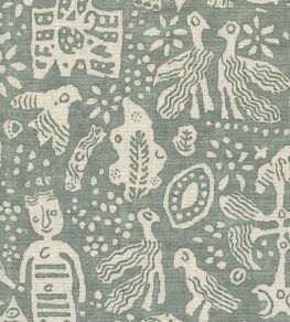 Minna Maze Fabric by Lewis & Wood Sage