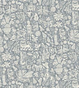 Minna Maze Fabric by Lewis & Wood Smoke