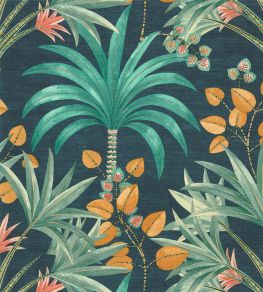 Mirissa Wallpaper by Casamance Petrole/Turquoise