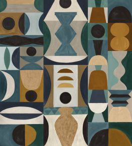 Modelage Wallpaper by Casamance Bleu/Celadon