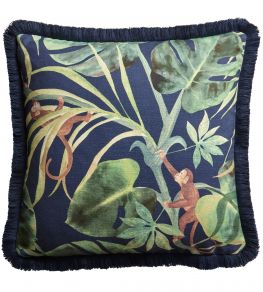 Monkey Business Cushion 43 x 43cm by Clarke & Clarke Indigo