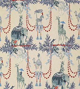 Monkey Business Fabric by Jim Thompson No.9 Blue