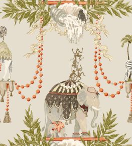 Monkey Business Wallpaper by Jim Thompson No.9 Khaki