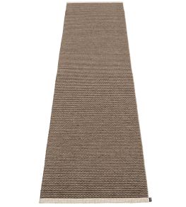 Mono Runner Rug by Pappelina Dark Brown/Dark Linen