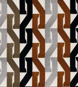 Monogramme Fabric by Casamance Roux/Noir De Lune