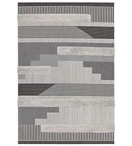 Monty Geometric Rug by Asiatic Black Grey