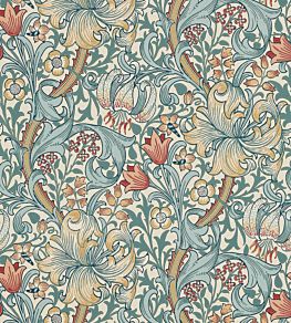 Golden Lily Wallpaper by Morris & Co Slate/Manilla