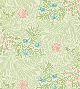 Larkspur Wallpaper by Morris & Co Green/Coral