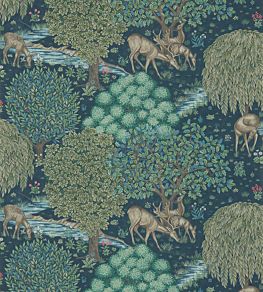 The Brook Wallpaper by Morris & Co Dark Blue