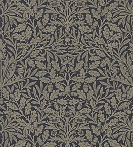 Pure Acorn Wallpaper by Morris & Co Charcoal/Gilver