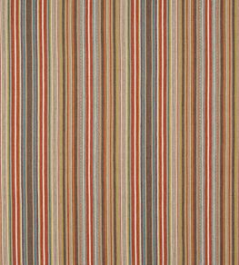 Tapton Stripe Fabric by Mulberry Home Teal/Russet
