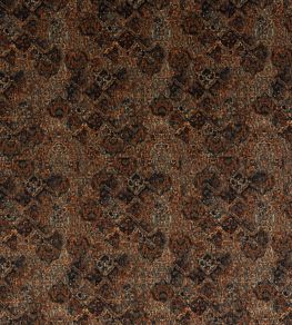 Bohemian Velvet Fabric by Mulberry Home Teal/Spice