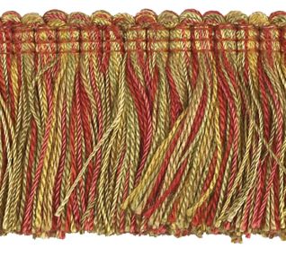 Multi-Colour Moss Fringe 50mm Trimming by Houles Red and Gold