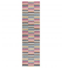 Muse Stripe Runner Rug by Asiatic Multi-coloured