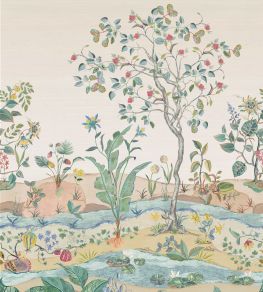 Mythica Mural Grasscloth Mural in Shell by Osborne & Little Shell