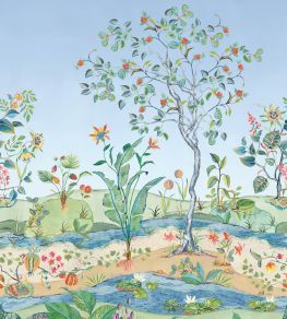 Mythica Mural Mural in Azure by Osborne & Little Azure