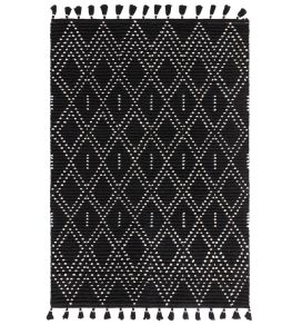 Nepal Diamond Rug by Asiatic Black Cream