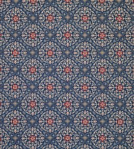 La Moulade Fabric by Nina Campbell Indigo/Crimson