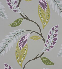 Fontibre Wallpaper by Nina Campbell Amethyst/Green/Yellow