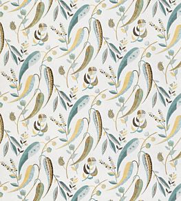 Colbert Fabric by Nina Campbell Aqua/ Ochre