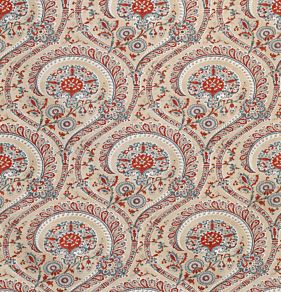 Les Indiennes Fabric by Nina Campbell Red/ Teal