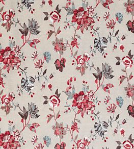 Nemours Fabric by Nina Campbell Red/ Chocolate