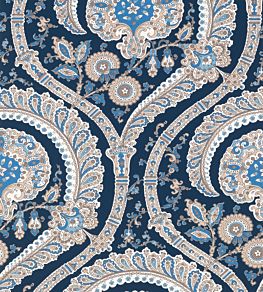 Les Indiennes Wallpaper by Nina Campbell BLUE