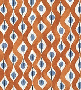Beau Rivage Fabric by Nina Campbell Orange/Blue