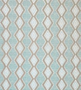 Belle Ile Fabric by Nina Campbell Aqua/Beige