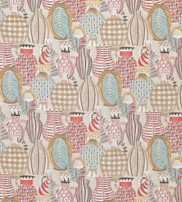 Collioure Fabric by Nina Campbell Coral/Duck Egg