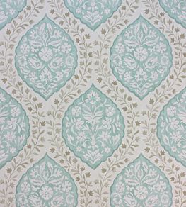 Marguerite Wallpaper by Nina Campbell Aqua/Taupe